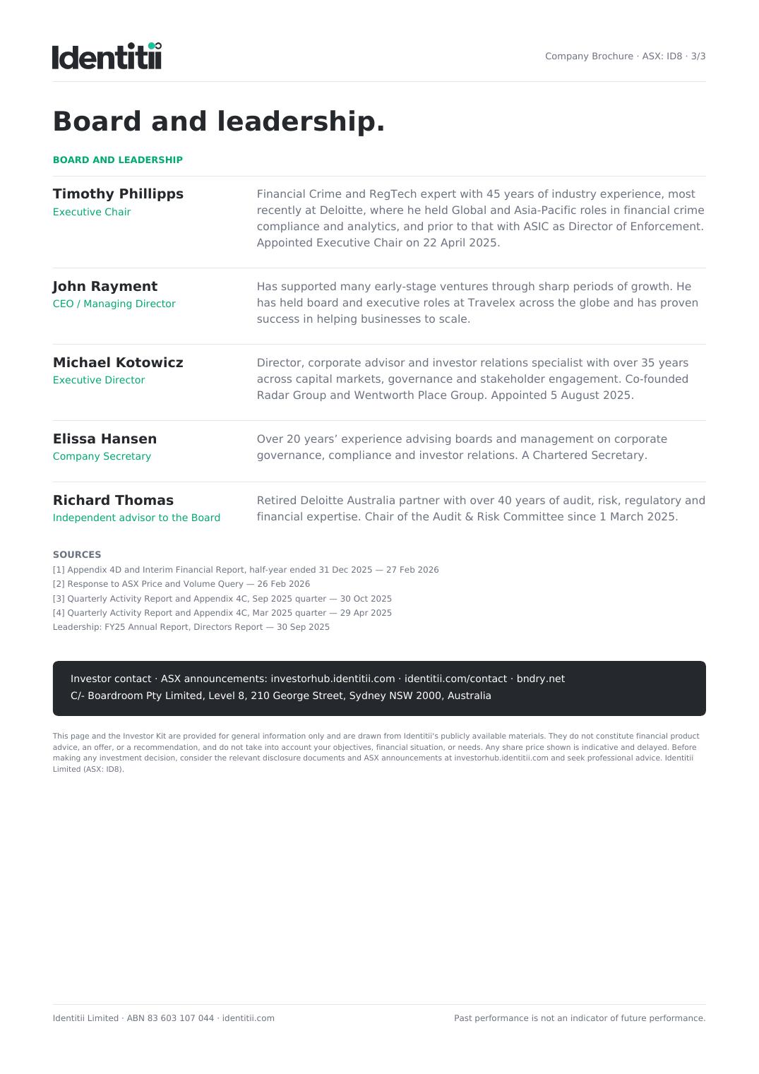 Page 3: board and leadership